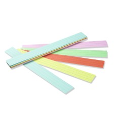 Sentence Strips, 5 Assorted Colors, 1-1/2" Ruled, 3" x 24", 100 Strips