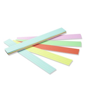 Sentence Strips, 5 Assorted Colors, 1-1/2" Ruled, 3" x 24", 100 Strips