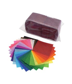 Deluxe Bleeding Art Tissue Squares, 25 Assorted Colors, 1-1/2" x 1-1/2", 2500 Squares