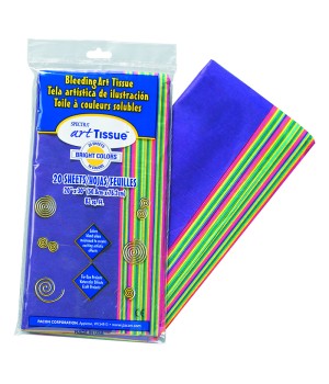 Deluxe Bleeding Art Tissue, 10 Color Bright Assortment, 20" x 30", 20 Sheets