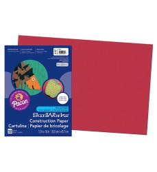 Construction Paper, Red, 12" x 18", 50 Sheets