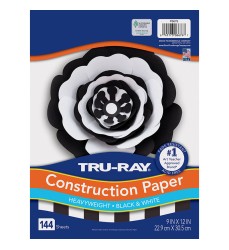 Premium Construction Paper, Black & White, 9" x 12", 144 Sheets