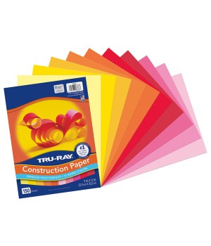 Construction Paper, Warm Assorted, 9" x 12", 150 Sheets
