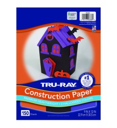 Construction Paper Halloween, Black, Orange, Purple, 9" x 12", 150 Sheets