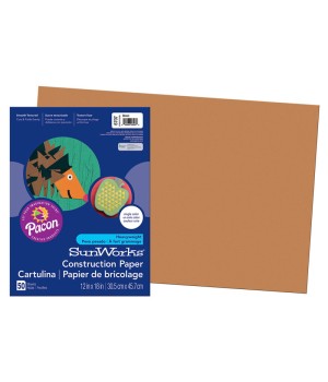 Construction Paper, Brown, 12" x 18", 50 Sheets
