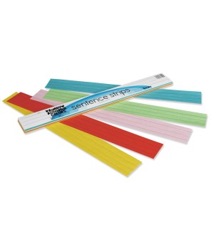 Kraft Lightweight Sentence Strips, 5 Assorted Colors, 1-1/2" x 3/4" Ruled 3" x 24", 100 Strips