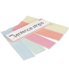 Mini Sentence Strips, 5 Assorted Colors, 1-1/2" x 3/4" Ruled, 3" x 12", 100 Strips