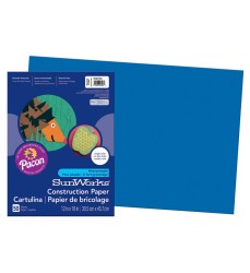 Construction Paper, Bright Blue, 12" x 18", 50 Sheets