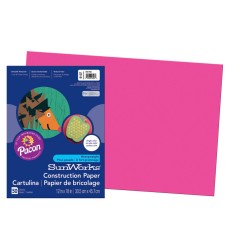Construction Paper, Hot Pink, 12" x 18", 50 Sheets