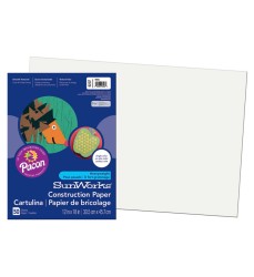 Construction Paper, White, 12" x 18", 50 Sheets