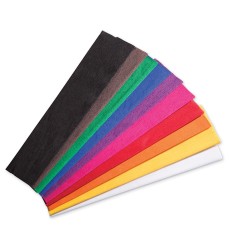 Crepe Paper, 10 Assorted Colors, 20" x 7-1/2', 10 Sheets