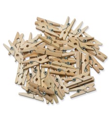 Mini Spring Clothespins, Natural, 1", 50 Pieces