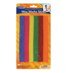 Wax Works® Sticks, Assorted Hot Colors, 8", 48 Pieces