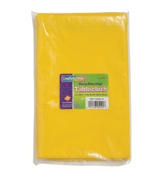 Vinyl Tablecloth, Yellow, 38" x 80", 1 Count