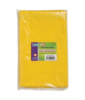 Vinyl Tablecloth, Yellow, 38" x 80", 1 Count