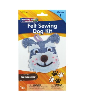 Felt Sewing Dog Kit, Schnauzer, 4.25" x 6.5" x 1", 1 Kit