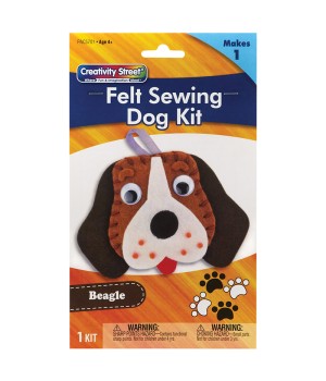 Felt Sewing Dog Kit, Beagle, 5" x 5.5" x 1", 1 Kit
