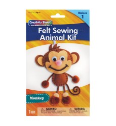 Felt Sewing Animal Kit, Monkey, 6.5" x 10.5" x 1", 1 Kit