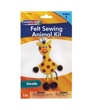 Felt Sewing Animal Kit, Giraffe, 6" x 11" x 0.75", 1 Kit