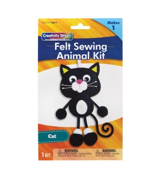 Felt Sewing Animal Kit, Cat, 4" x 10.25" x 1", 1 Kit
