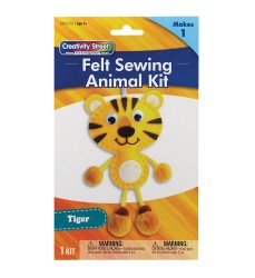 Felt Sewing Animal Kit, Tiger, 4.25" x 10.75" x 0.75", 1 Kit