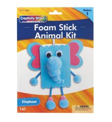 Foam Stick Animal Kit, Elephant, 7.75" x 11" x 1.25", 1 Kit