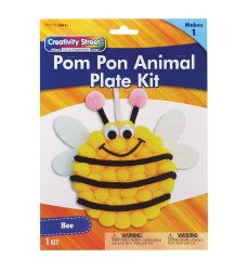 Pom Pon Animal Plate Kit, Bee, 9" x 8.5" x 1", 1 Kit