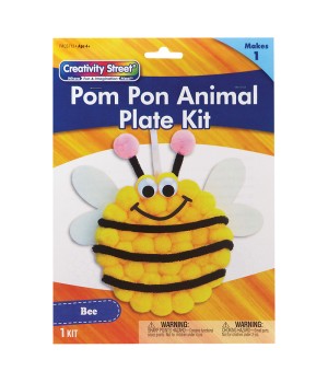 Pom Pon Animal Plate Kit, Bee, 9" x 8.5" x 1", 1 Kit