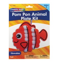 Pom Pon Animal Plate Kit, Clownfish, 7.5" x 8" x 1", 1 Kit