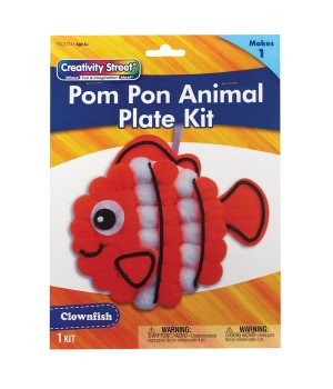 Pom Pon Animal Plate Kit, Clownfish, 7.5" x 8" x 1", 1 Kit