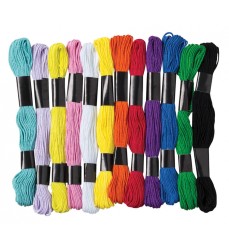 Embroidery Thread, Assorted Colors, 24 Skeins, 8 Yards Each