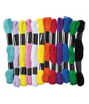 Embroidery Thread, Assorted Colors, 24 Skeins, 8 Yards Each