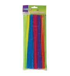 Jumbo Stems, Hot Assorted Colors, 12" x 6 mm, 100 Pieces