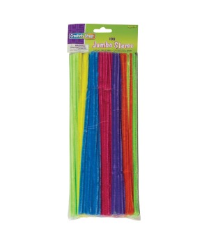 Jumbo Stems, Hot Assorted Colors, 12" x 6 mm, 100 Pieces