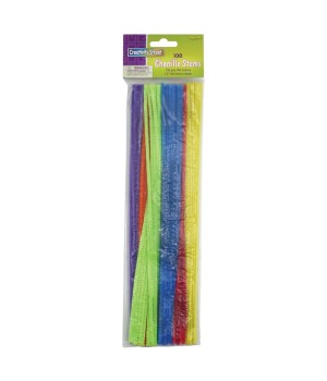 Regular Stems, Assorted Hot Colors, 12" x 4 mm, 100 Pieces