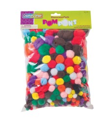 Pom Pons Classroom Pack, Assorted Colors & Sizes, 5 oz.
