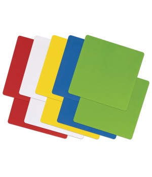 Self-Stick Dry Erase Squares, 5 Assorted Colors, 10" x 10", 10 Count