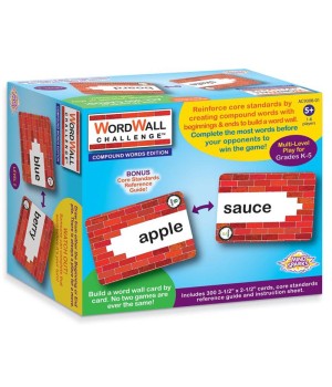 WordWall Challenge Card Game, Compound Words, 3-1/2" x 2-1/2", 300 Cards