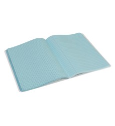 Dual Ruled Composition Book, Blue, 1/4" Grid & 3/8" Wide Ruled, 9-3/4" x 7-1/2", 100 Sheets