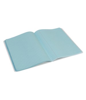 Dual Ruled Composition Book, Blue, 1/4" Grid & 3/8" Wide Ruled, 9-3/4" x 7-1/2", 100 Sheets