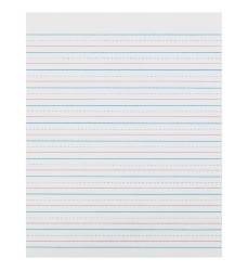 Sulphite Handwriting Paper, Dotted Midline, Grade 2, 1/2" x 1/4" x 1/4" Ruled Short, 8" x 10-1/2", 500 Sheets