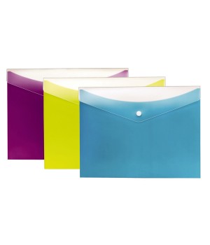 Dual Pocket Snap Poly Envelope, Letter Size, 3-Pack