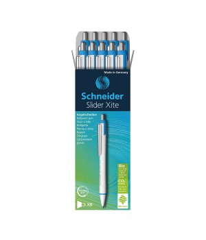 Slider Xite XB Refillable + Retractable Ballpoint Pen, 1.4 mm, Blue Ink, Box of 10 Pens