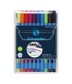 Slider Edge XB Ballpoint Pen, 1.4 mm, 10 Assorted Ink Colors in Reusable Wallet