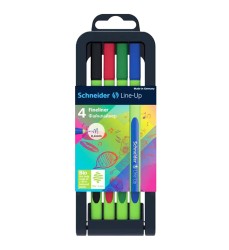 Line-Up Fineliner Pen, 0.4 mm, Adjustable Case Stand, 4 Assorted Ink Colors