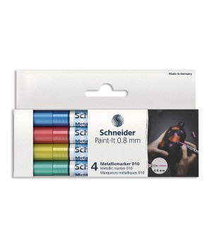 Paint-It 010 Metallic Markers, 0.8 mm Tip, Wallet, 4 Assorted Ink Colors (Set 2)