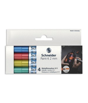 Paint-It 011 Metallic Markers, 2 mm Tip, Wallet, 4 Assorted Ink Colors (Set 2)