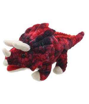 Baby Dinos Puppet, Triceratops, Red
