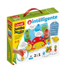 Jumbo Peggy Small - Stacking Peg Toy with Illustrated Cards and 4 Linking Boards