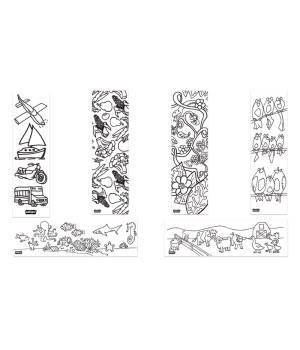 Color-In Bookmarks, 2-1/2" x 7", 6 Designs, Pack of 96